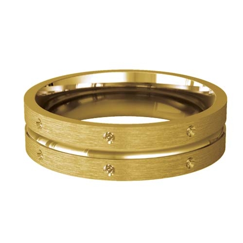 Patterned Designer Yellow Gold Wedding Ring - Amitie